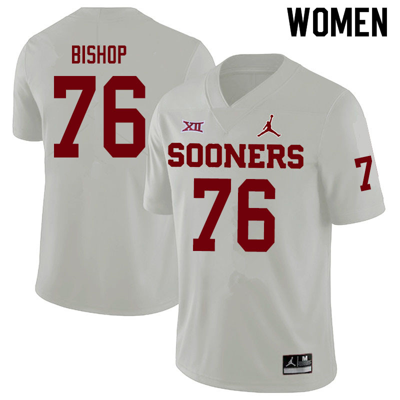 Women #76 Dalton Bishop Oklahoma Sooners Jordan Brand College Football Jerseys Sale-White - Click Image to Close